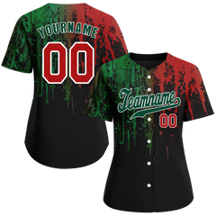 Custom Colorful Graffiti Pattern Green Authentic Baseball Jersey