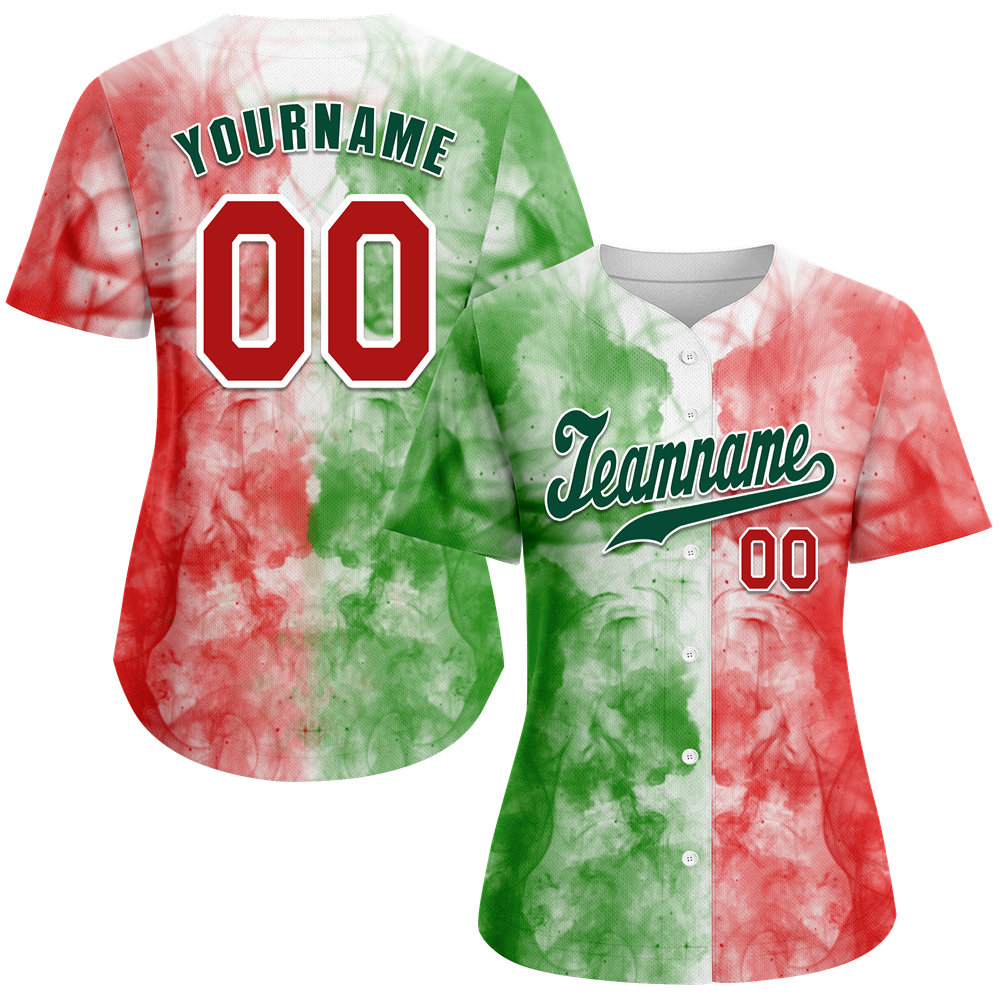 Custom Green Pink Graffiti Pattern Green Authentic Baseball Jersey