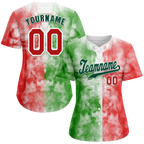 Custom Green Pink Graffiti Pattern Green Authentic Baseball Jersey