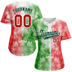 Custom Green Pink Graffiti Pattern Green Authentic Baseball Jersey