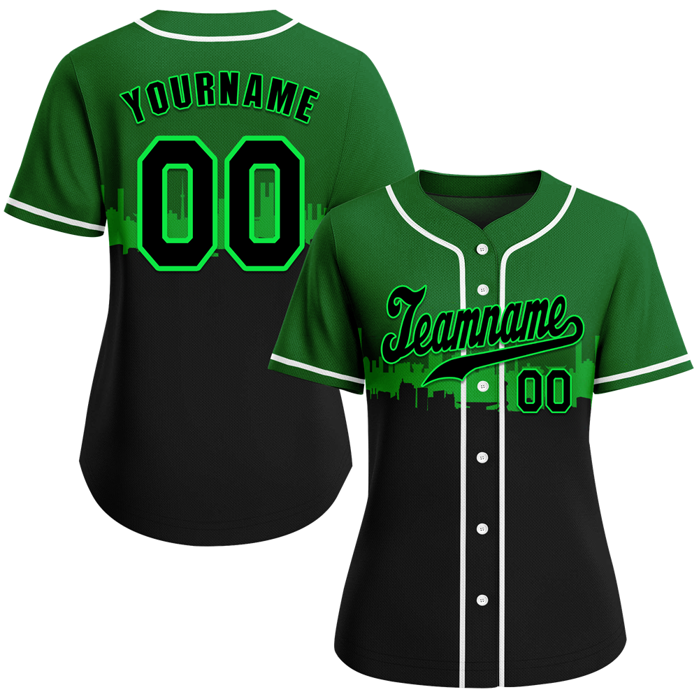 Custom Green Black City Edition Black Authentic Baseball Jersey BSBJ0a-bc0fbb9