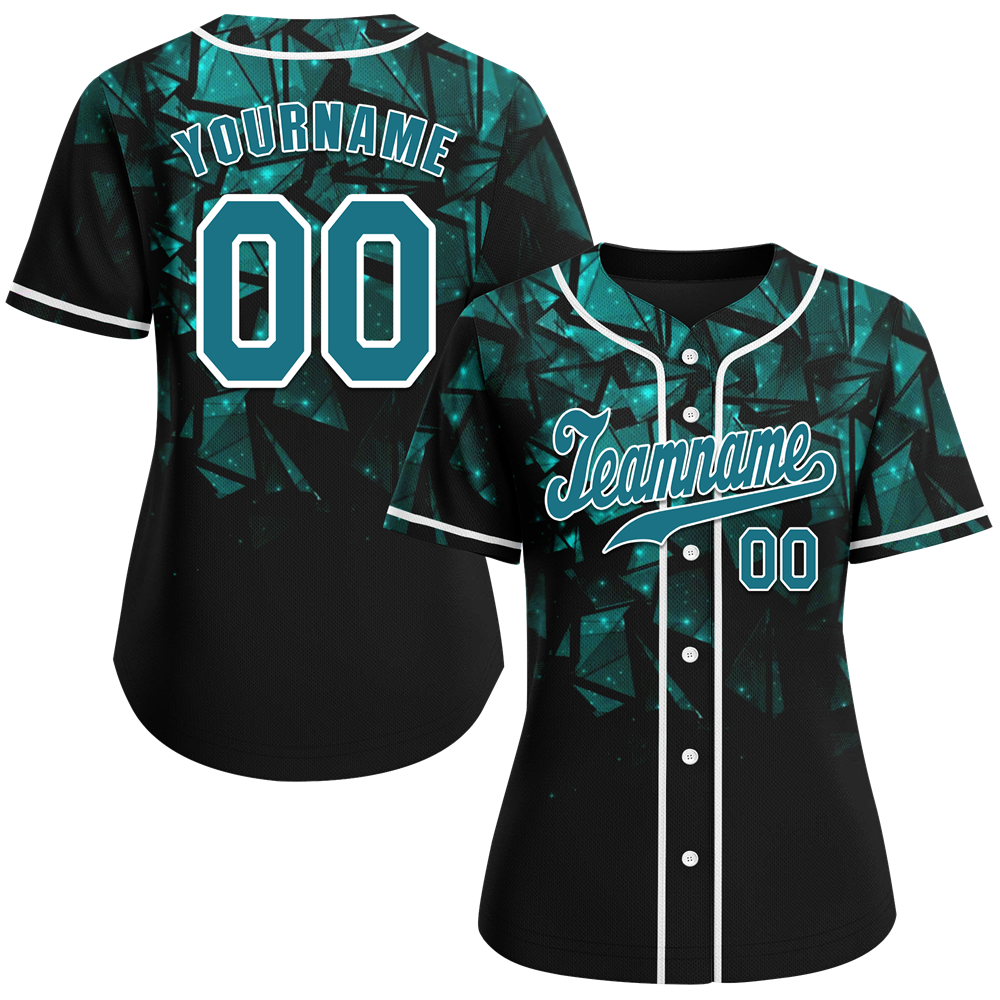 Custom Black 3D Pattern Aqua Authentic Baseball Jersey BSBJ0a-bc0fbdb