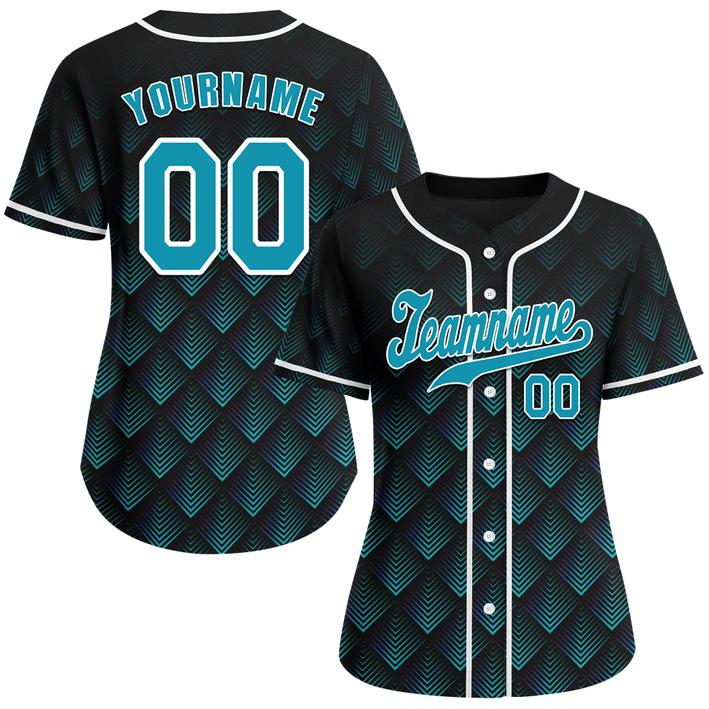 Custom Black 3D Pattern Aqua Authentic Baseball Jersey BSBJ0a-bc0fbdc
