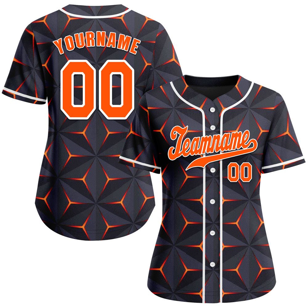 Custom Black 3D Pattern Orange Authentic Baseball Jersey BSBJ0a-bc0fbdd