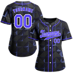 Custom Black 3D Pattern Purple Authentic Baseball Jersey BSBJ0a-bc0fbdf
