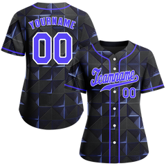 Custom Black 3D Pattern Purple Authentic Baseball Jersey BSBJ0a-bc0fbdf