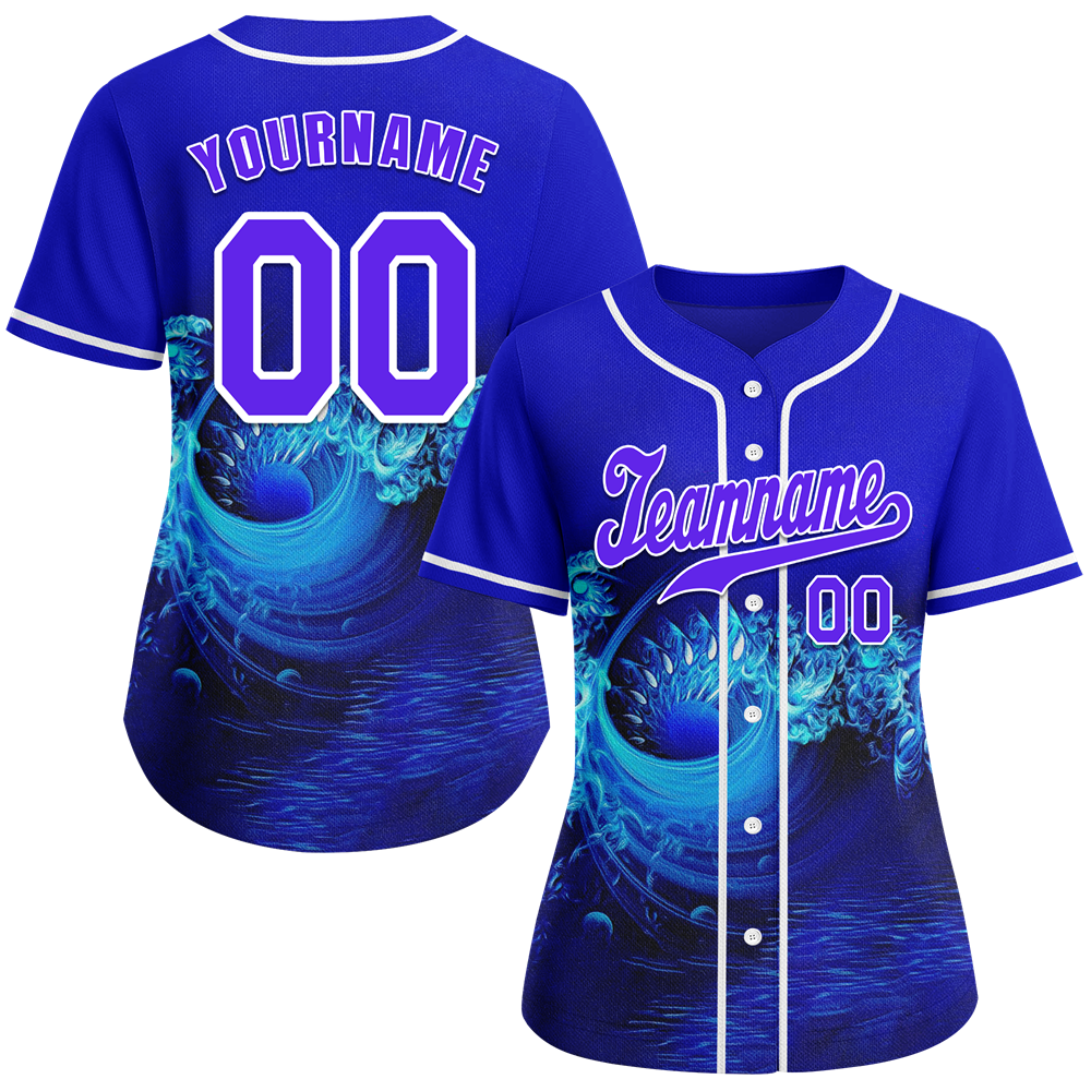 Custom Blue 3D Pattern Purple Authentic Baseball Jersey BSBJ0a-bc0fbd7