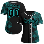 Custom Black Aqua 3D Pattern Black Authentic Baseball Jersey BSBJ0a-bc0fbd8
