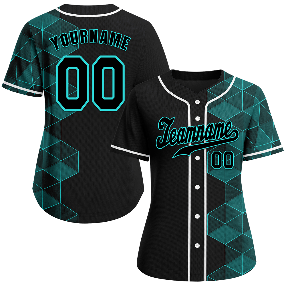 Custom Black Aqua 3D Pattern Black Authentic Baseball Jersey BSBJ0a-bc0fbd8