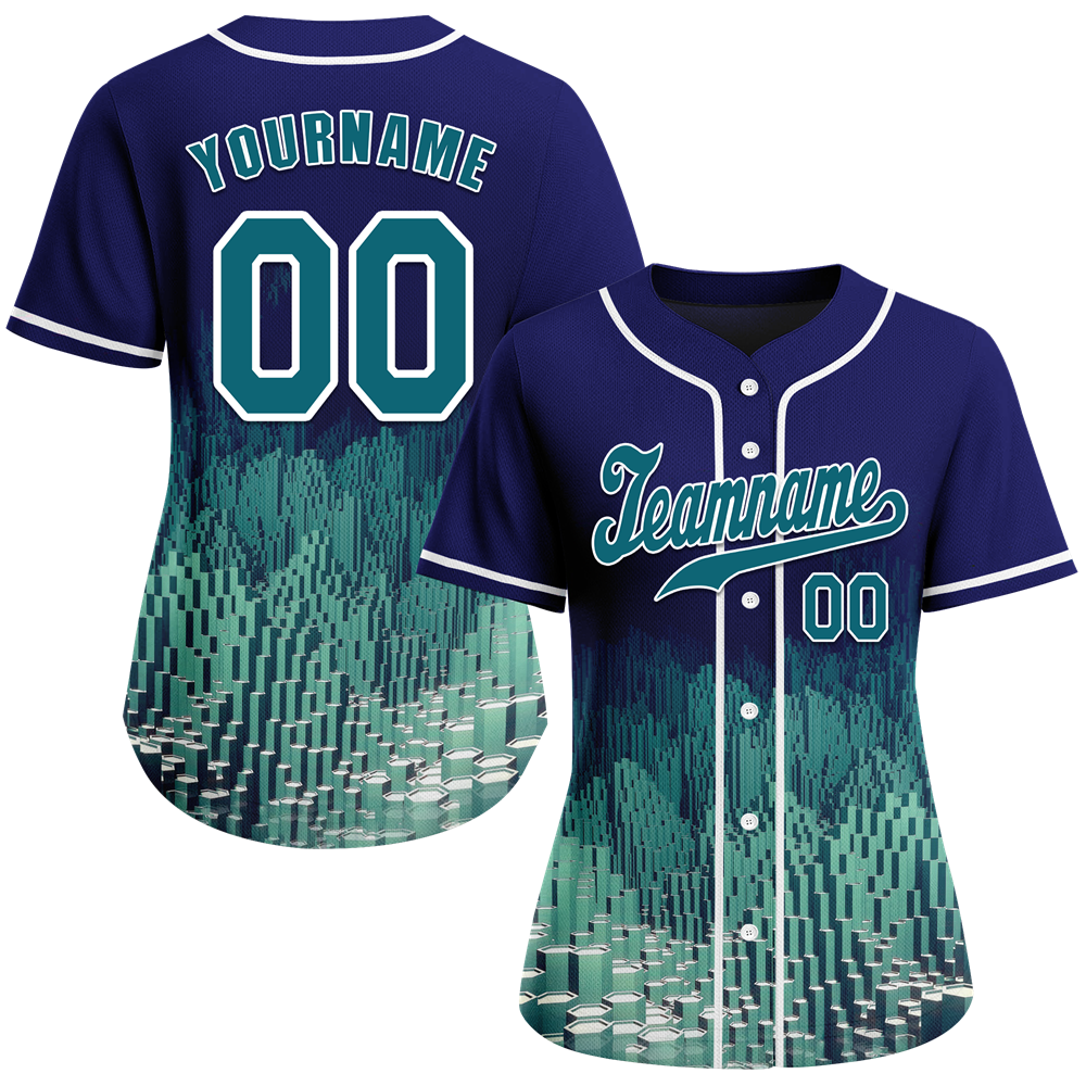 Custom Blue Aqua 3D Pattern Aqua Authentic Baseball Jersey BSBJ0a-bc0fbd9