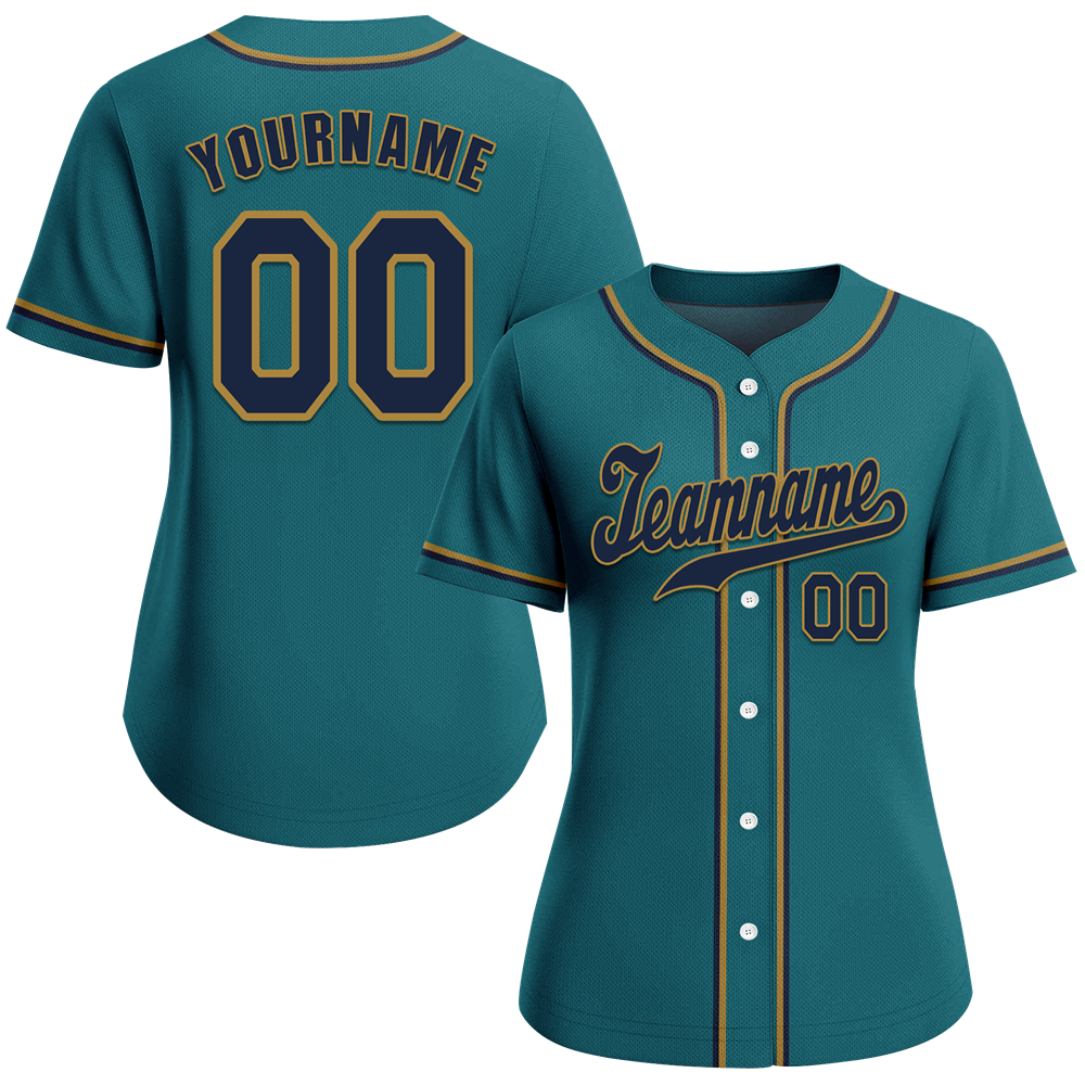 Custom Aqua Classic Style Black Authentic Baseball Jersey