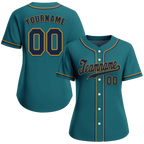 Custom Aqua Classic Style Black Authentic Baseball Jersey