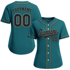 Custom Aqua Classic Style Black Authentic Baseball Jersey