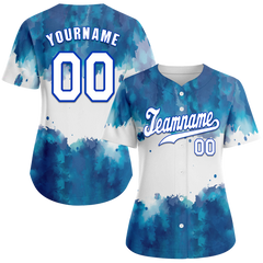 Custom Blue White Tie Dye White Authentic Baseball Jersey BSBJ0a-bc0fbe7