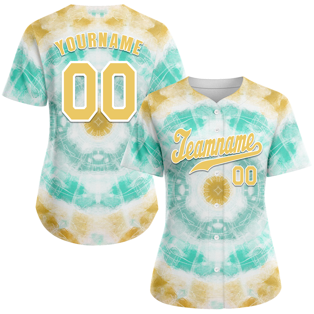 Custom Orange Aqua Tie Dye Orange Authentic Baseball Jersey BSBJ0a-bc0fbe8