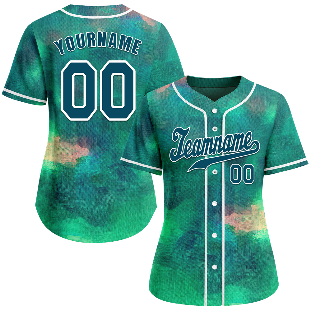 Custom Green Tie Dye Green Authentic Baseball Jersey BSBJ0a-bc0fbe9