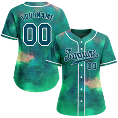 Custom Green Tie Dye Green Authentic Baseball Jersey BSBJ0a-bc0fbe9