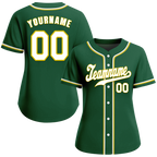 Custom Green Classic Style White Authentic Baseball Jersey