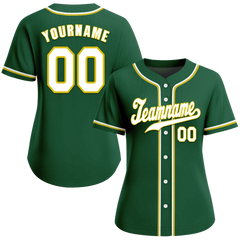 Custom Green Classic Style White Authentic Baseball Jersey