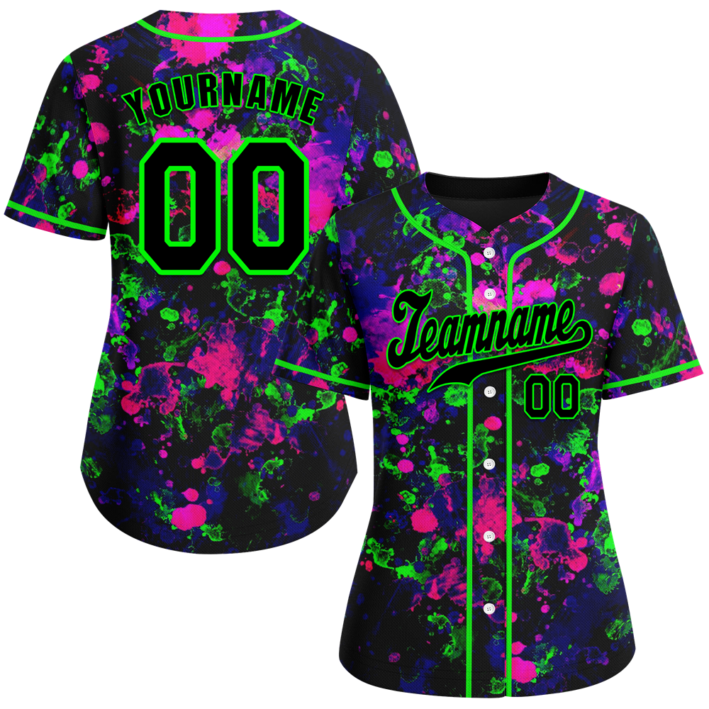 Custom Black Red Tie Dye Black Authentic Baseball Jersey BSBJ0a-bc0fbf0