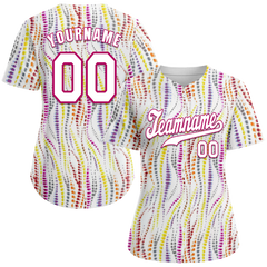 Custom Yellow Purple Tie Dye White Authentic Baseball Jersey BSBJ0a-bc0fbfc