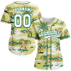 Custom Yellow Hawaii White Authentic Baseball Jersey BSBJ0a-bc0fbf9