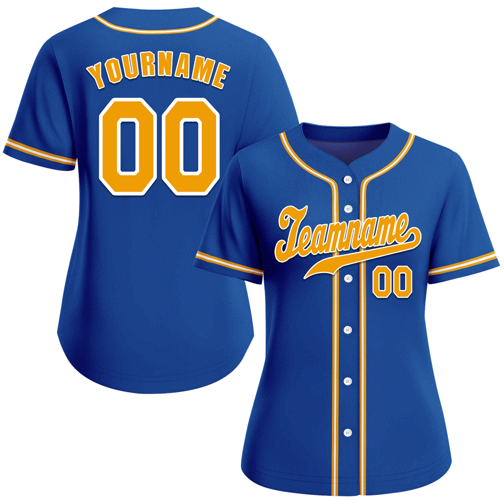 Custom Blue Classic Style Orange Authentic Baseball Jersey