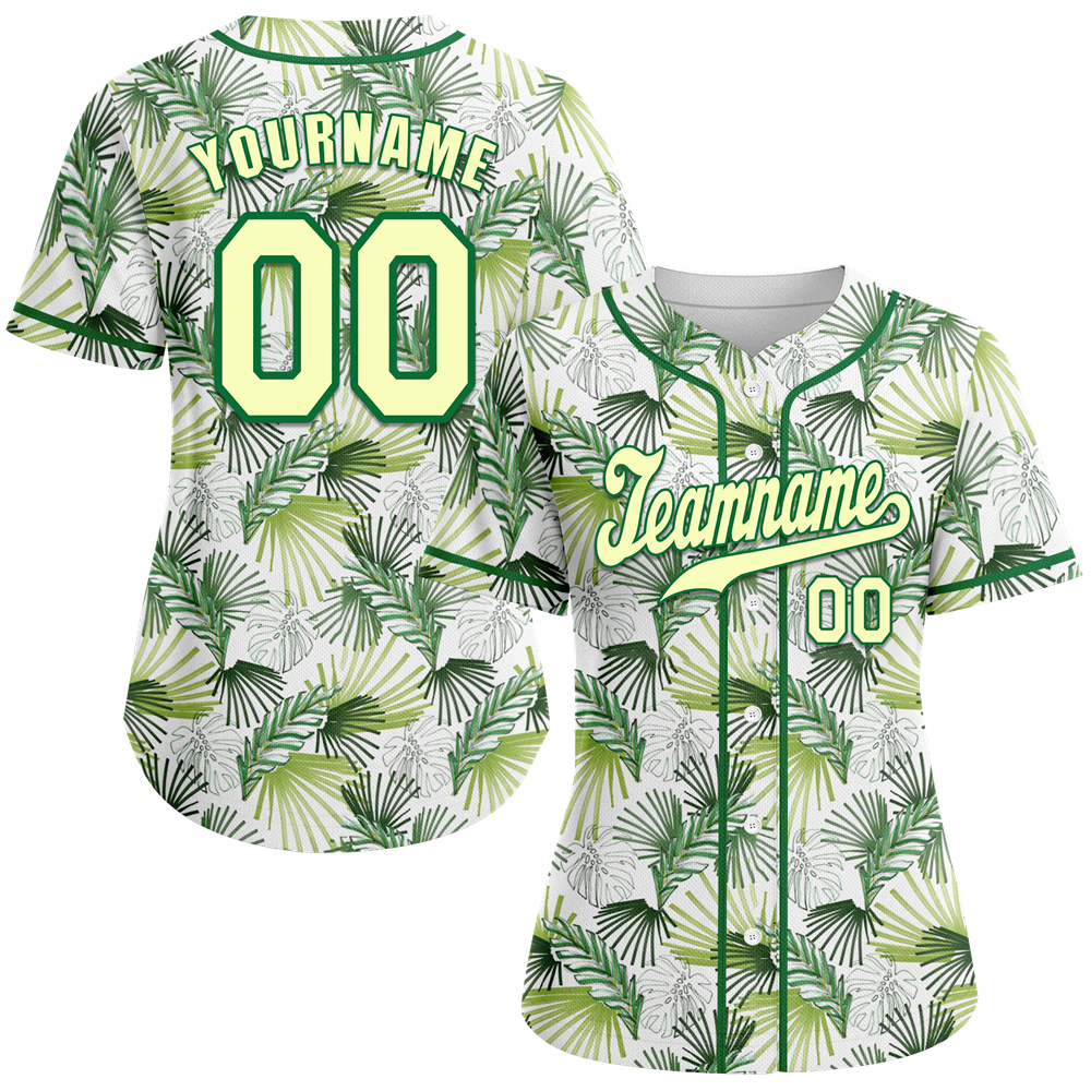 Custom Green Hawaii White Authentic Baseball Jersey BSBJ0a-bc0fb70