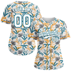 Custom Orange Aqua Hawaii White Authentic Baseball Jersey BSBJ0a-bc0fb7a