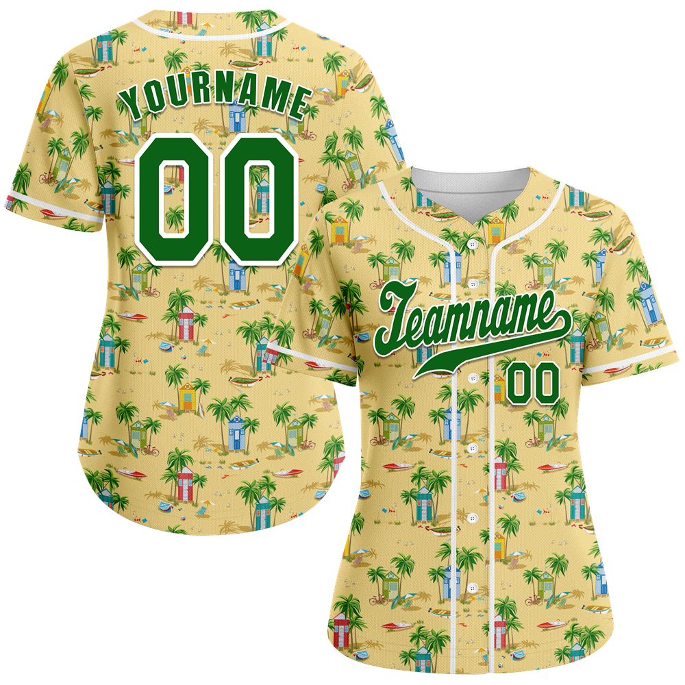 Custom Orange Hawaii Green Authentic Baseball Jersey BSBJ0a-bc0fb7b