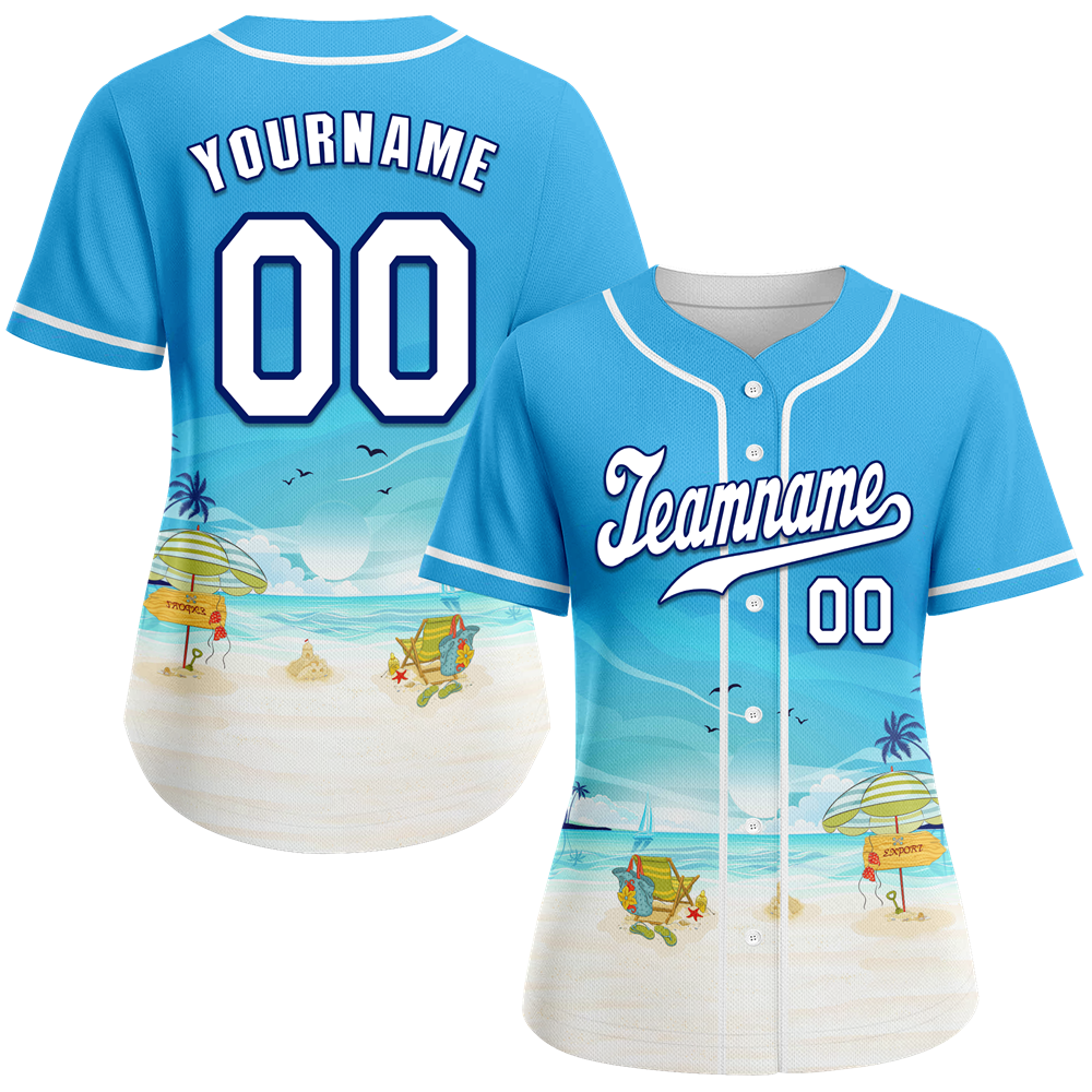 Custom Blue White Hawaii White Authentic Baseball Jersey BSBJ0a-bc0fb7c