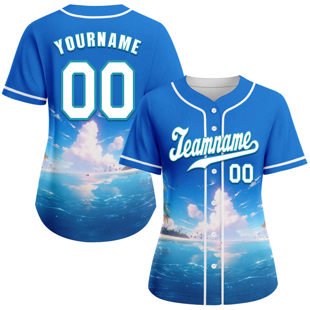 Custom Blue Hawaii White Authentic Baseball Jersey BSBJ0a-bc0fb7d