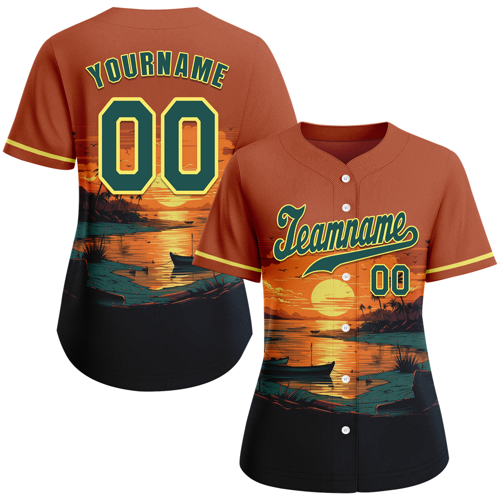 Custom Orange Black Hawaii Green Authentic Baseball Jersey BSBJ0a-bc0fb7f