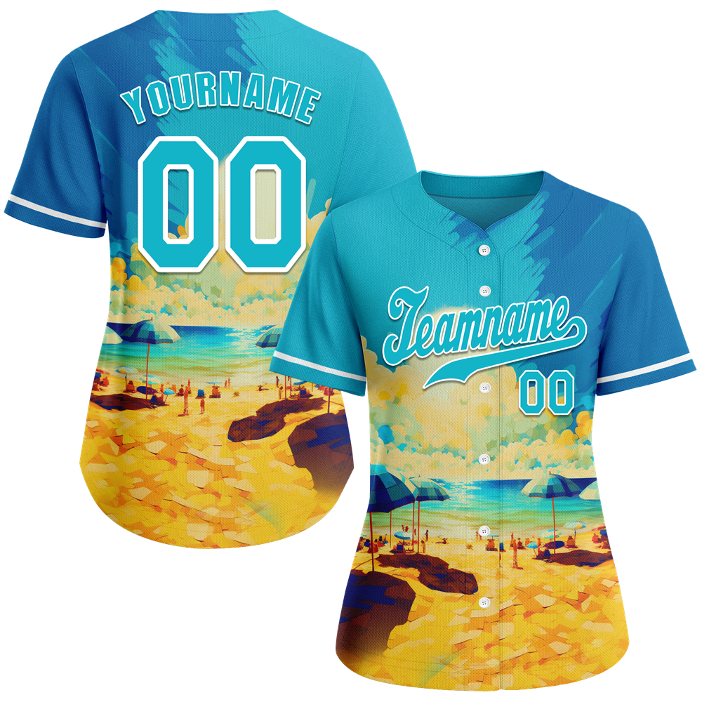 Custom Aqua Orange Hawaii Aqua Authentic Baseball Jersey BSBJ0a-bc0fb77
