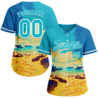 Custom Aqua Orange Hawaii Aqua Authentic Baseball Jersey BSBJ0a-bc0fb77