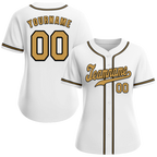 Custom White Classic Style Orange Authentic Baseball Jersey