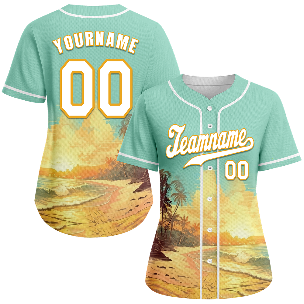 Custom Aqua Orange Hawaii White Authentic Baseball Jersey BSBJ0a-bc0fb80