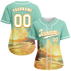 Custom Aqua Orange Hawaii White Authentic Baseball Jersey BSBJ0a-bc0fb80