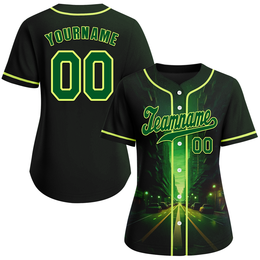 Custom Black Green Drift Fashion Green Authentic Baseball Jersey BSBJ0a-bc0fb8b