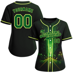 Custom Black Green Drift Fashion Green Authentic Baseball Jersey BSBJ0a-bc0fb8b