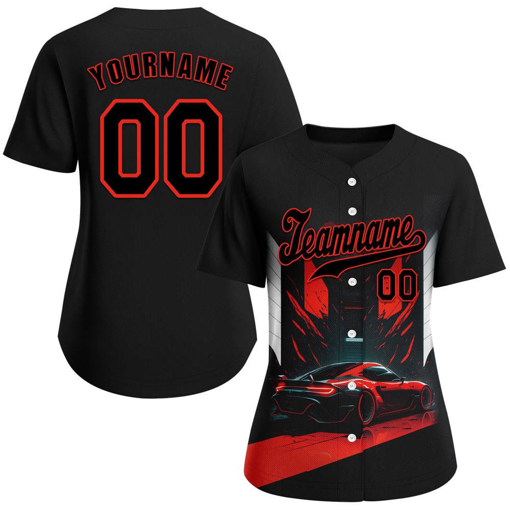 Custom Black Red Drift Fashion Black Authentic Baseball Jersey BSBJ0a-bc0fb8d
