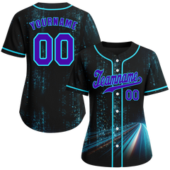 Custom Black Aqua Drift Fashion Blue Authentic Baseball Jersey BSBJ0a-bc0fb89