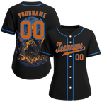 Custom Black Skull Fashion Orange Authentic Baseball Jersey BSBJ0a-bc0fb9b