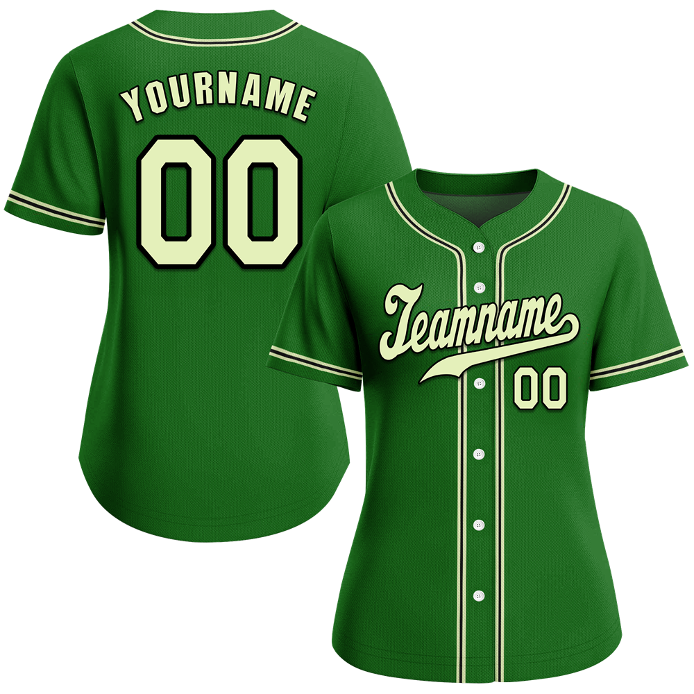 Custom Green Classic Style White Authentic Baseball Jersey