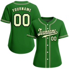 Custom Green Classic Style White Authentic Baseball Jersey