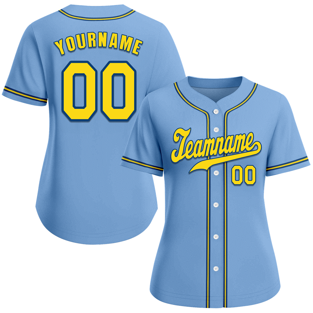 Custom Aqua Classic Style Yellow Authentic Baseball Jersey