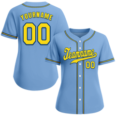 Custom Aqua Classic Style Yellow Authentic Baseball Jersey