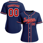 Custom Blue Classic Style Red Authentic Baseball Jersey