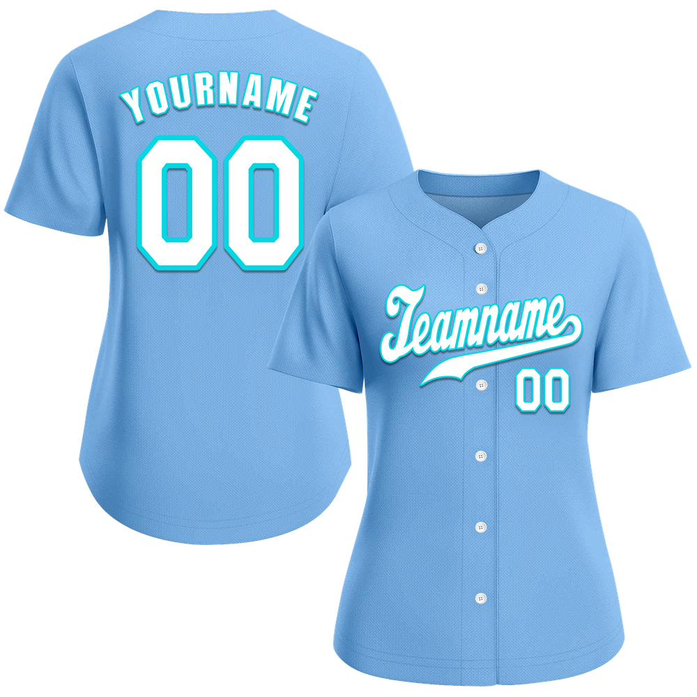 Custom Aqua Classic Style White Authentic Baseball Jersey