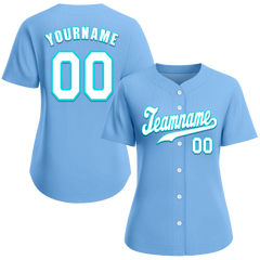 Custom Aqua Classic Style White Authentic Baseball Jersey